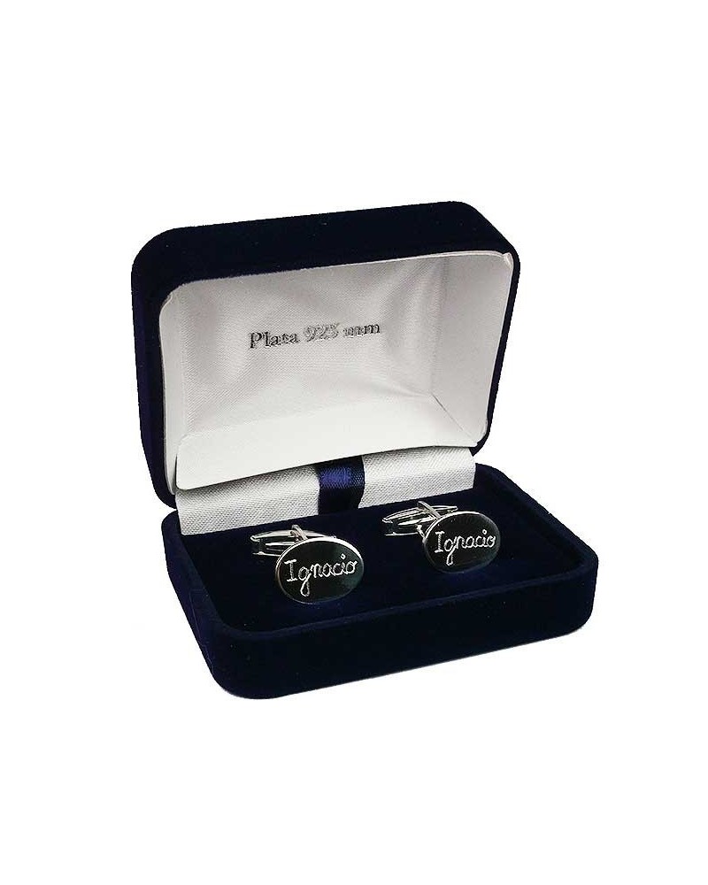 Gemelos de plata grabados con el nombre