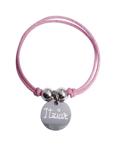 Pulsera con 1 medalla de plata grabada