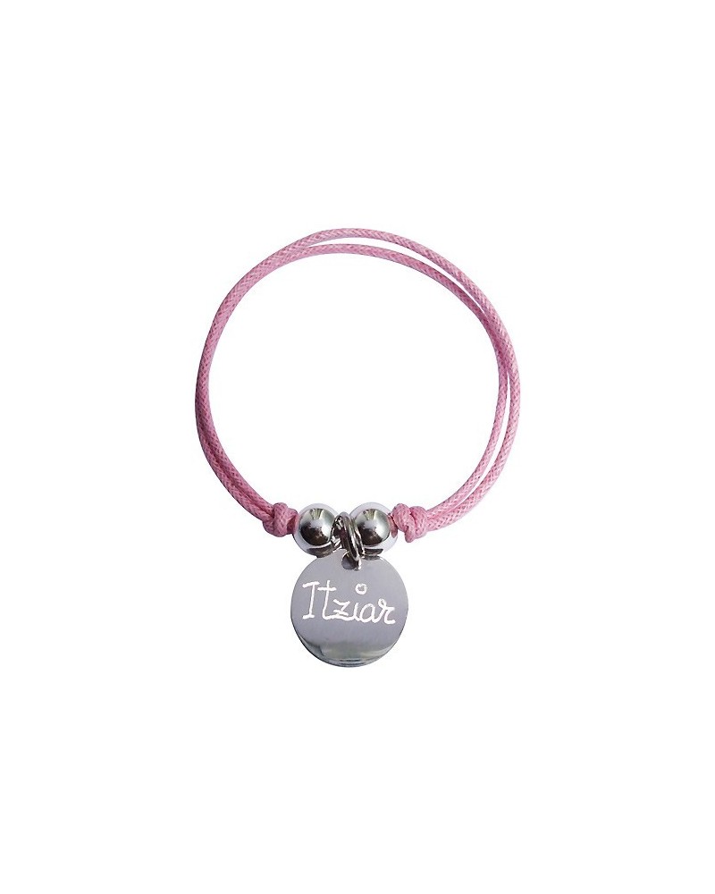 Pulsera con 1 medalla de plata grabada