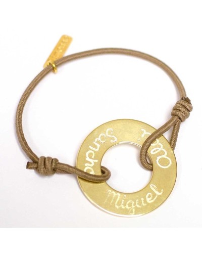 Pulsera aro de oro grabada