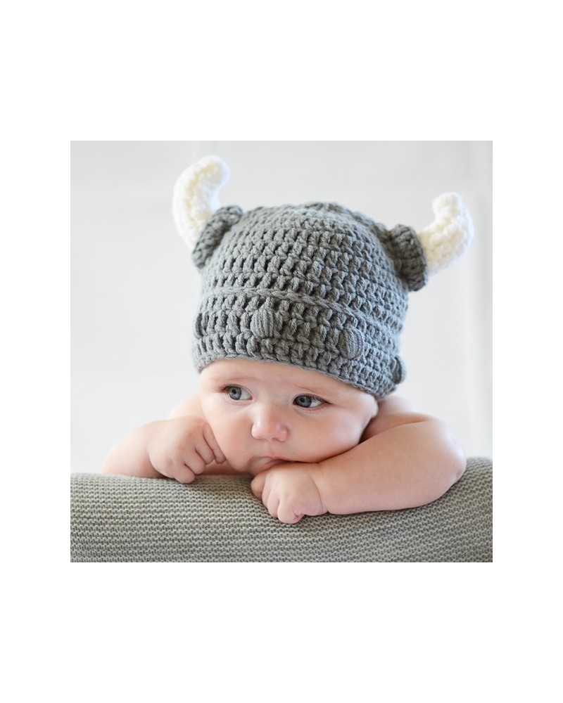 Gorro crochet casco vikingo para beb