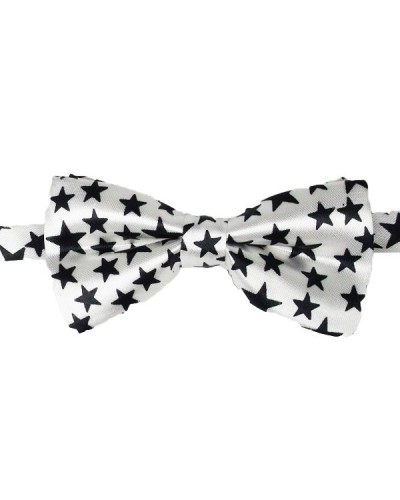 Pajarita blanca con estrellas negras para beb