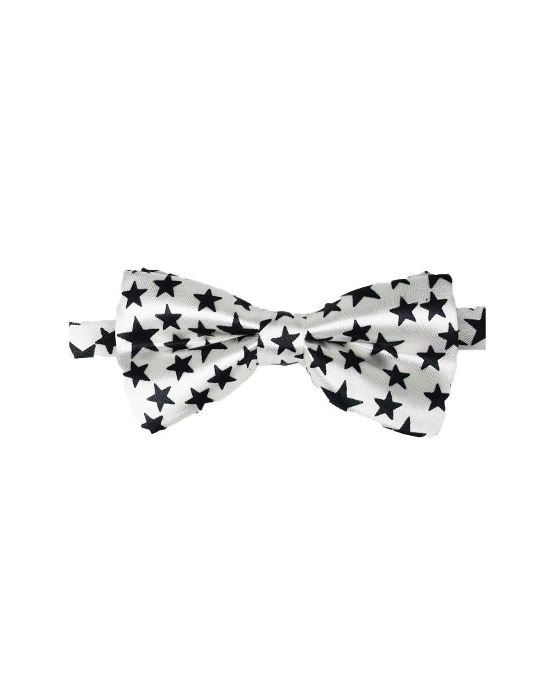Pajarita blanca con estrellas negras para beb