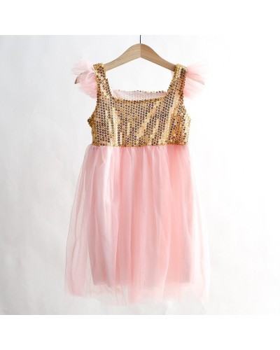 Vestido Princesa cuerpo lentejuelas doradas