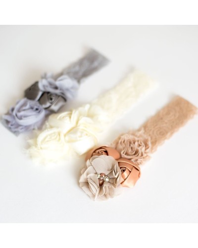 Cinta bebe beige para bautizo