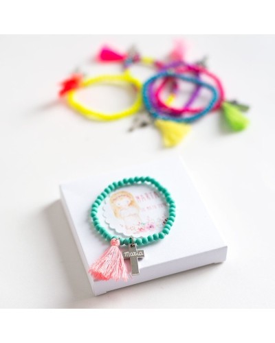 6 pulseras de trenzas grabadas a mano