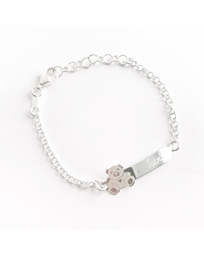 Regalo bautizo esclava de plata grabada con el nombre