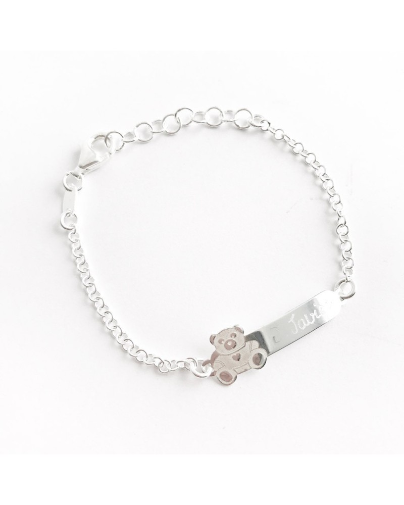 Regalo bautizo esclava de plata grabada con el nombre