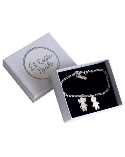 Pulsera Plata con 2 figura