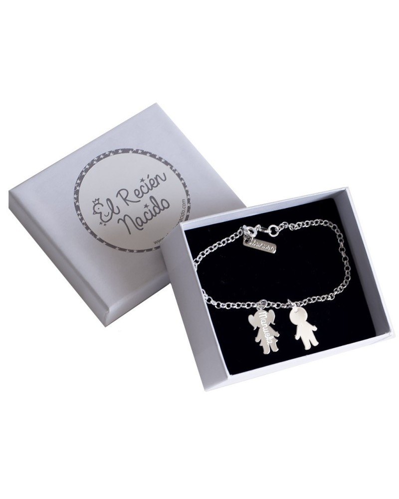 Pulsera Plata con 2 figura