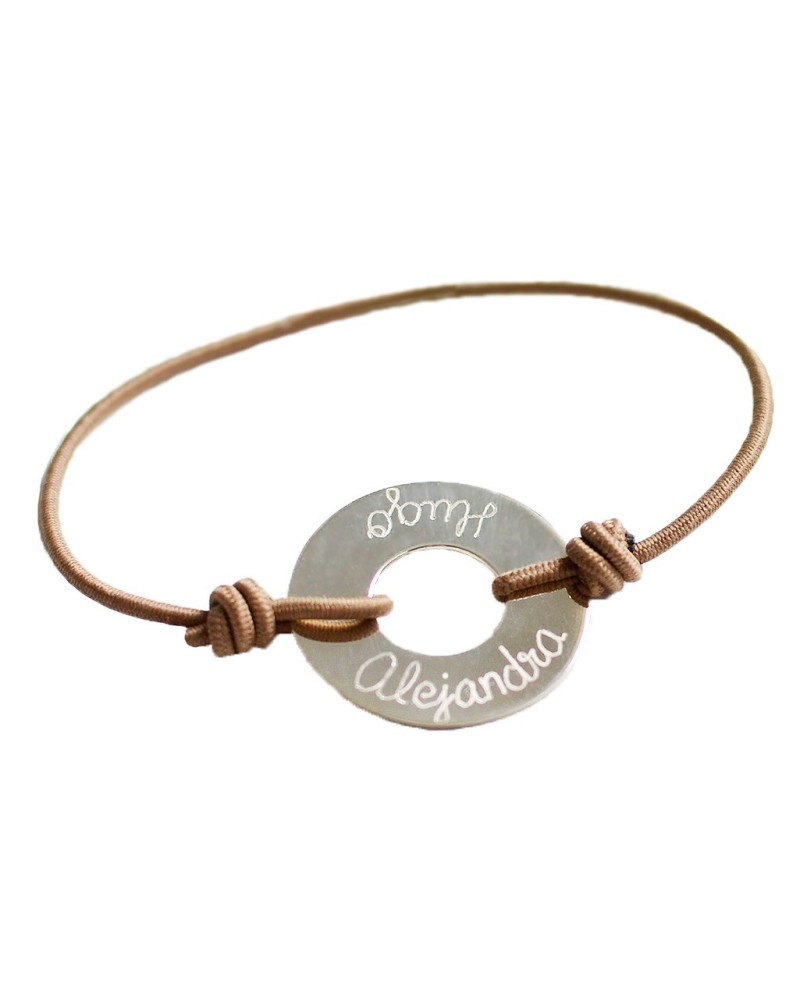 Pulsera aro de plata grabada