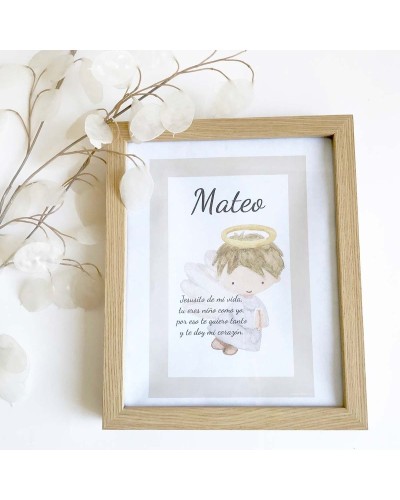 Lienzo personalizado para Bautizo Angelito