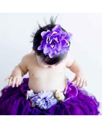 Flor clip violeta para bebe