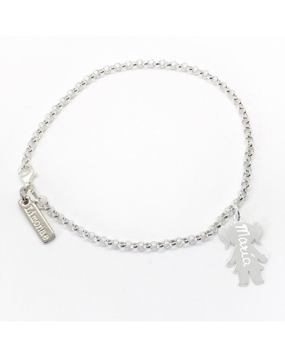 Pulsera Plata con 1 figura