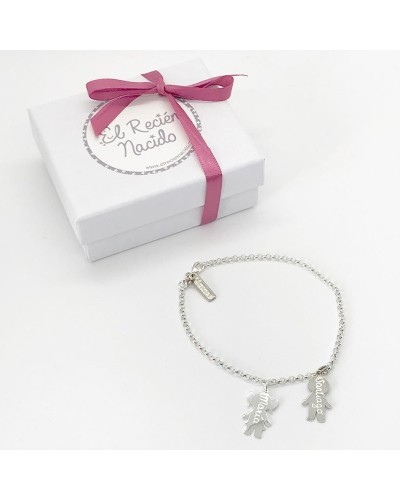 Pulsera Plata con 2 figura