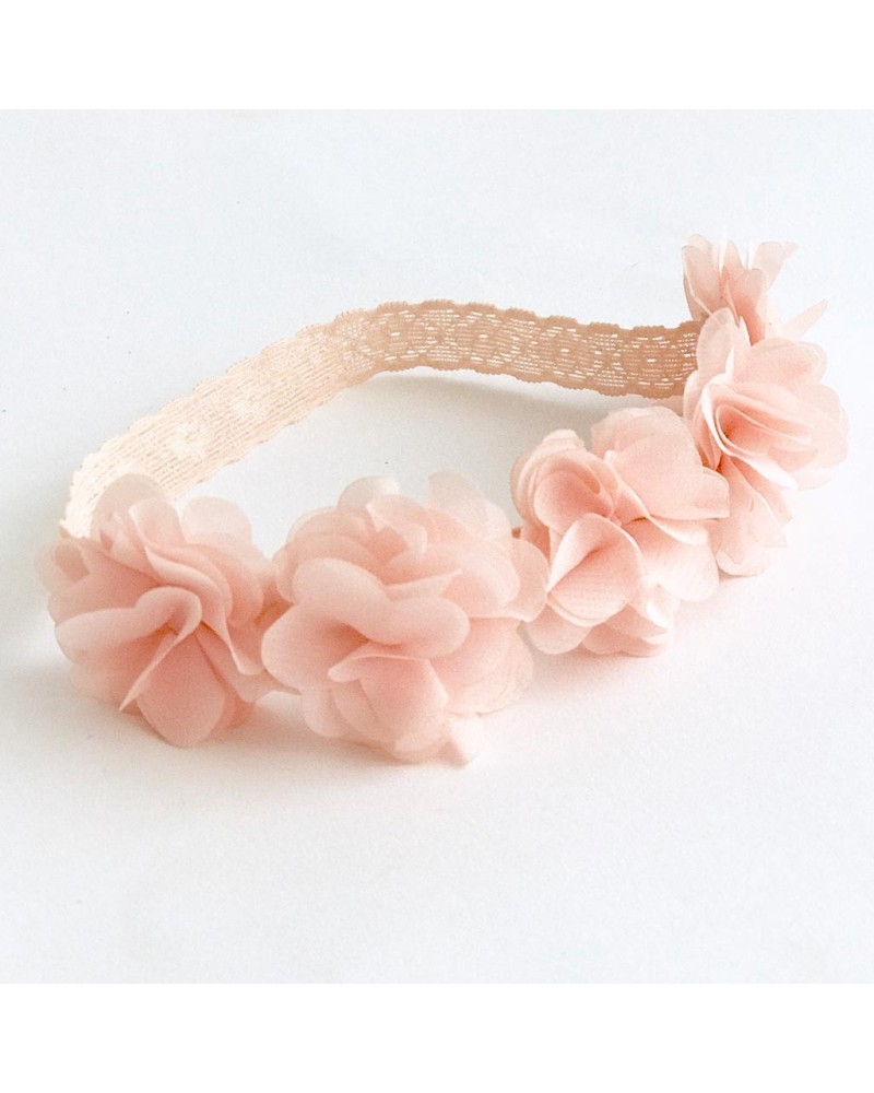 Diadema bebe cinta con flores rosa