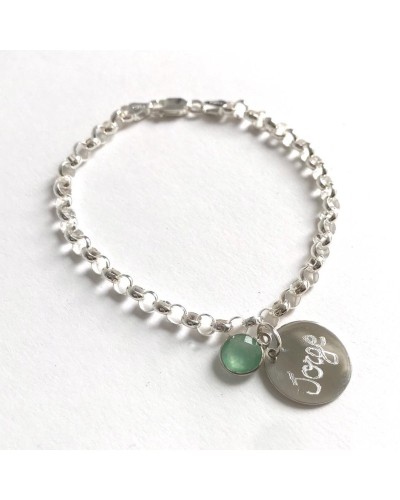 Pulsera de eslabones de plata con nombre