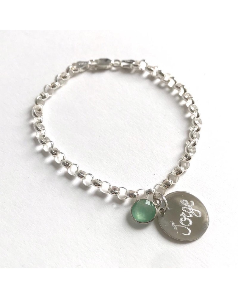 Pulsera de eslabones de plata con nombre
