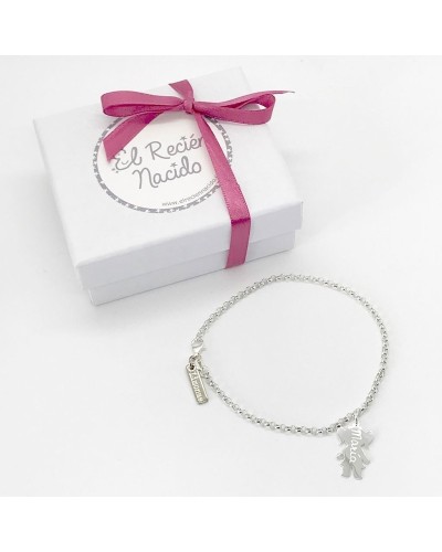 Pulsera Plata con 1 figura