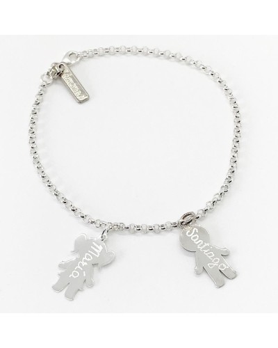 Pulsera Plata con 2 figura