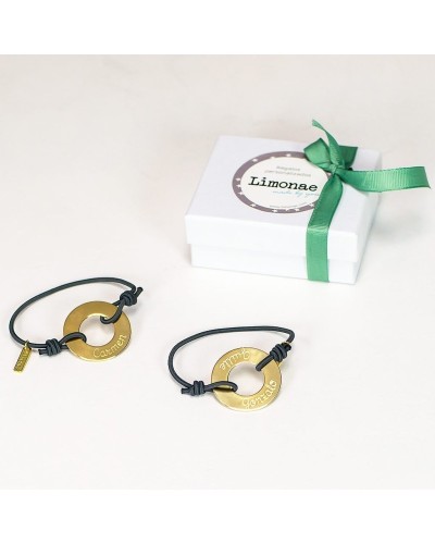 Pulsera aro de oro grabada