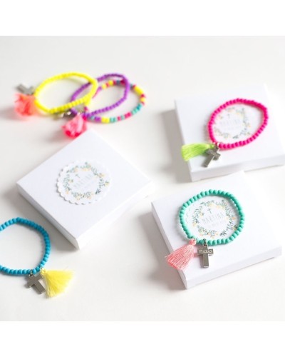 6 pulseras de trenzas grabadas a mano