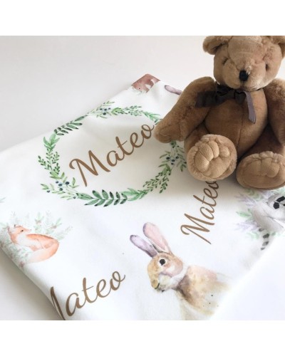 Manta bebé personalizada con el nombre
