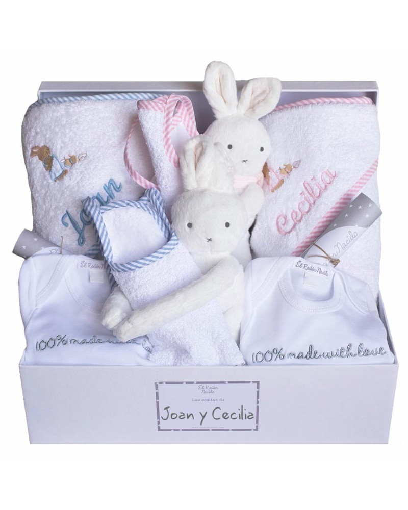 Canastilla regalo bebes gemelos o mellizos.