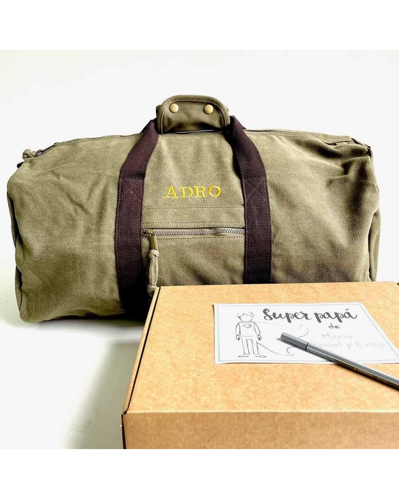 Regalo original día del padre bolsa de viaje con iniciales