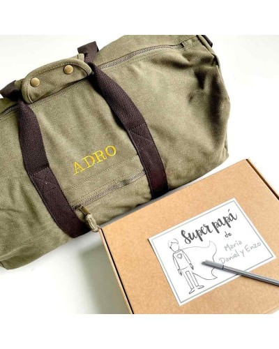 Regalo original día del padre bolsa de viaje con iniciales