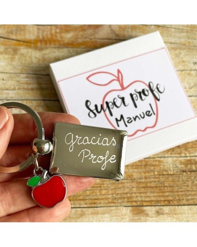 Llaveros personalizados con mensaje para profes