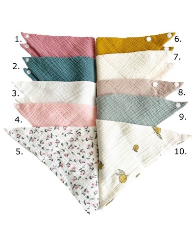 Babero tipo bandana de algodón orgánico bambú