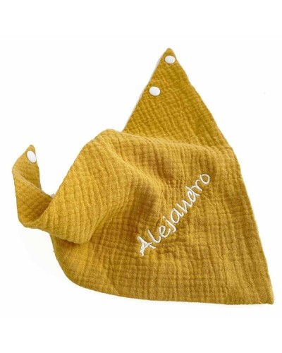 Babero tipo bandana de algodón orgánico bambú
