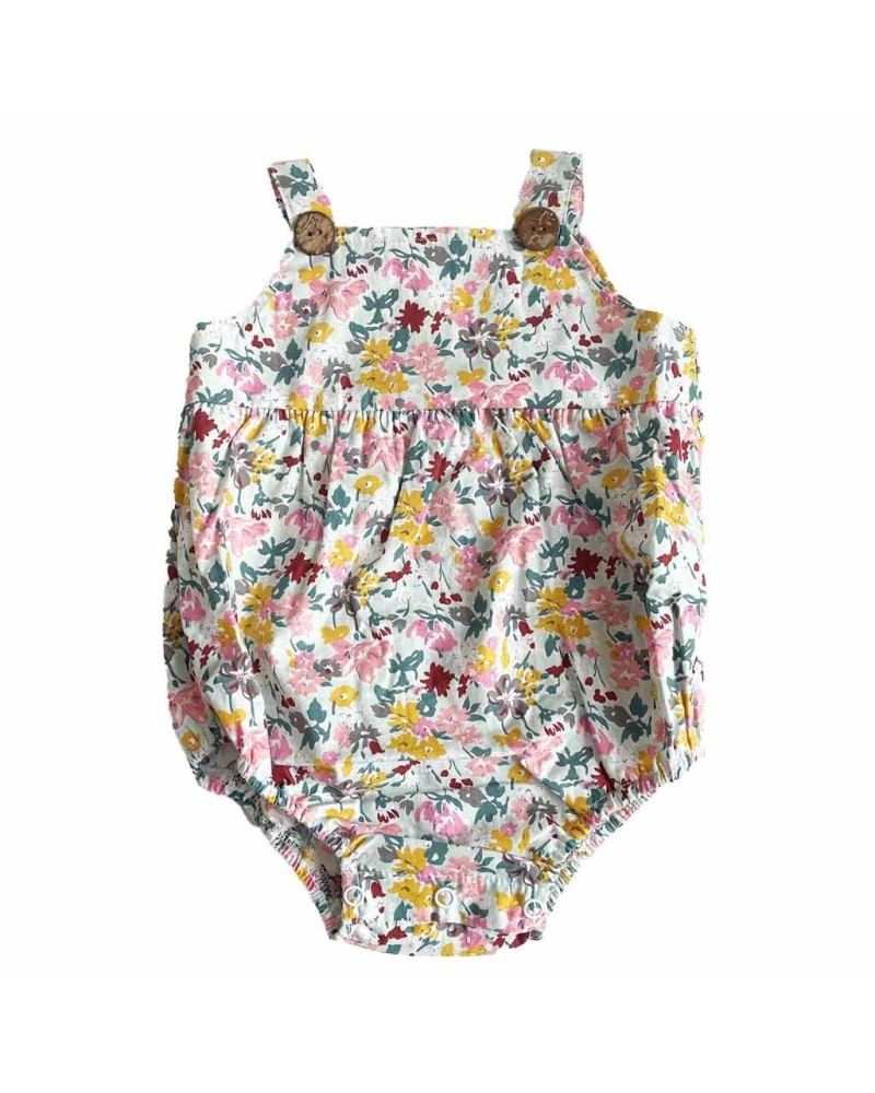 Pelele de algodón con flores para primavera y verano