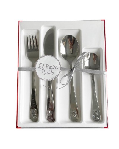 Cubiertos plata bebe. Vajilla bebe. Regalos originales bautizo.
