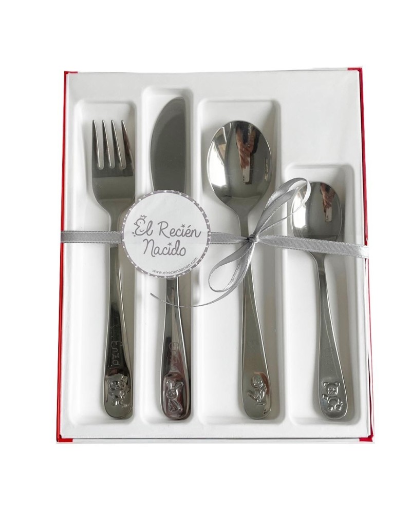 Cubiertos plata bebe. Vajilla bebe. Regalos originales bautizo.