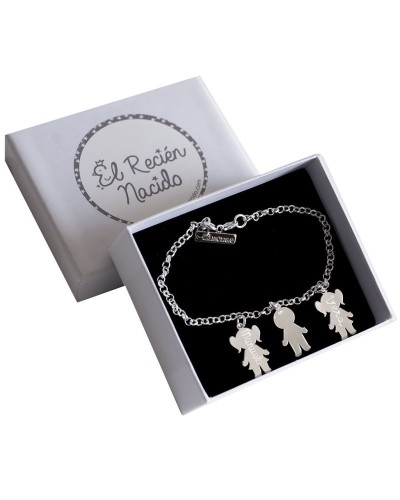 Pulsera de plata con nombre de los hijos