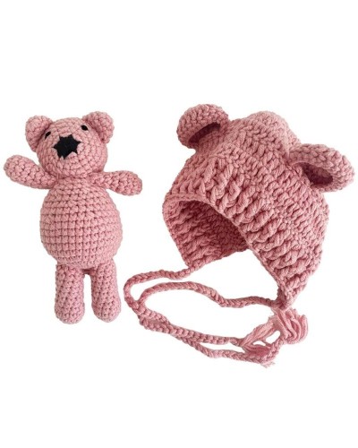 Canastilla para bebé niña con gorro crochet