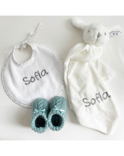 Canastilla unisex con estrellitas grises
