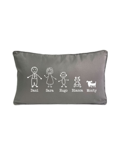 Regalo original cojin con toda la familia y con nombres