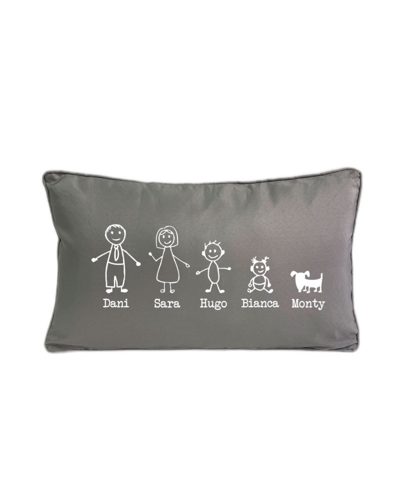 Regalo original cojin con toda la familia y con nombres