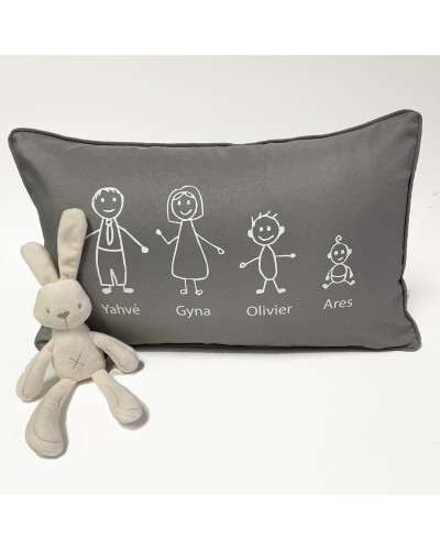 Regalo original cojin con toda la familia y con nombres