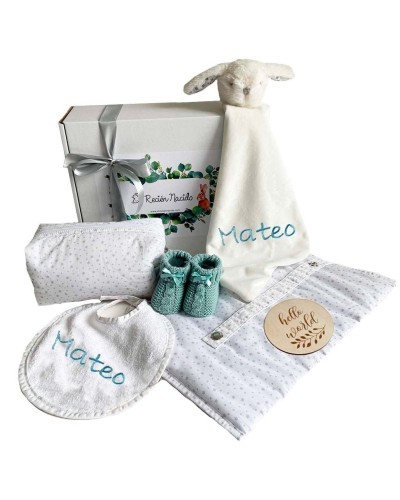 Canastilla unisex con estrellitas grises