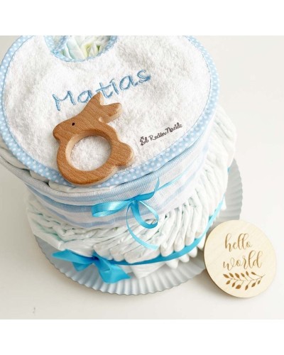 Tarta de pañales de 2 pisos para regalar a un bebé