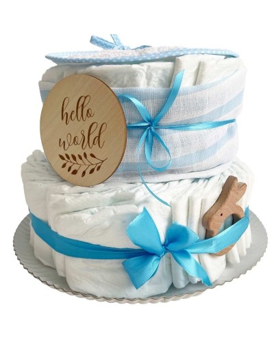 Tarta de pañales de 2 pisos para regalar a un bebé