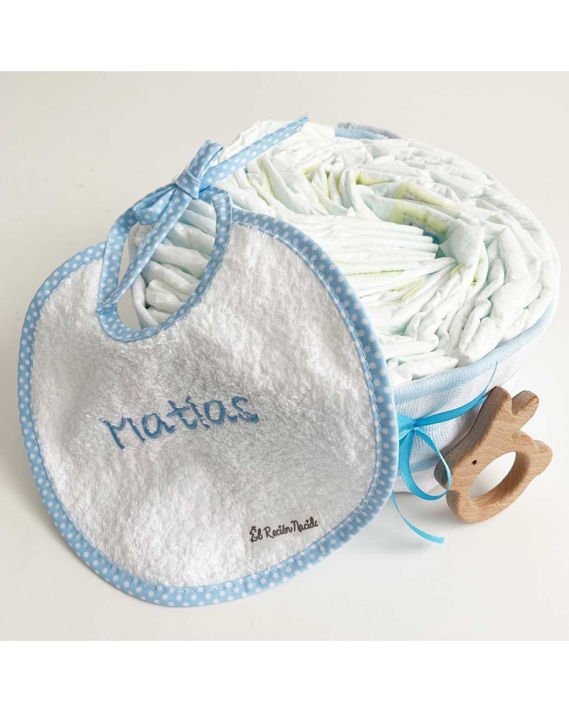 Tarta de pañales para regalar a un bebé