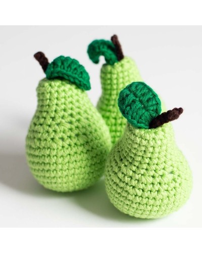 Peras de crochet hechas a mano