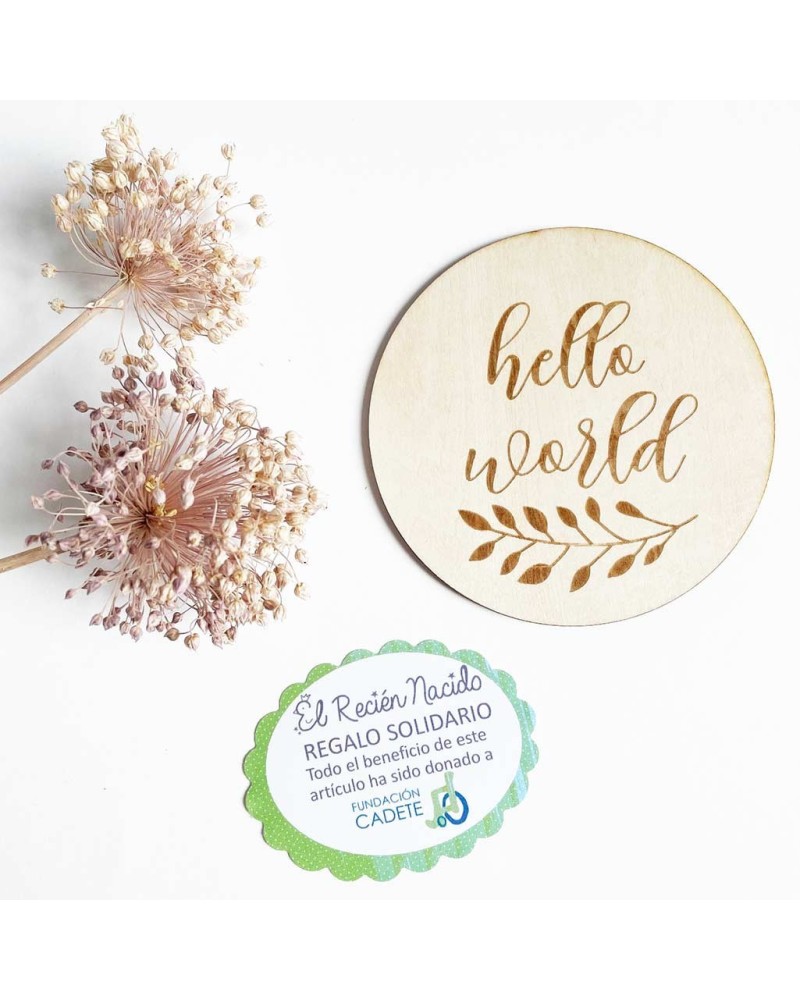 Medallón con mensaje de madera como regalo solidario