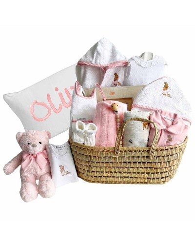 Regalo representativo para bebes recién nacido moisés grande de mimbre