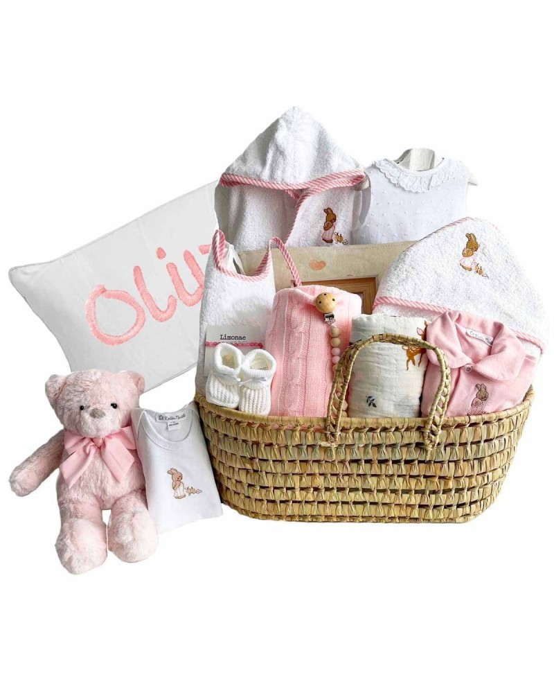 Regalo representativo para bebes recién nacido moisés grande de mimbre
